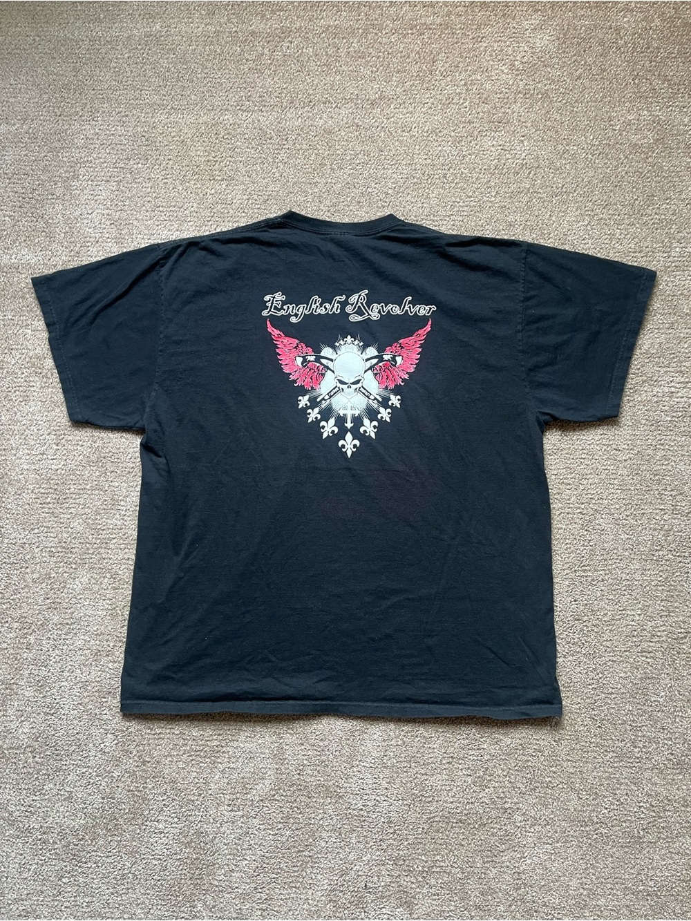 VTG 00’s / Y2K English Revolver Faded Black Graphic Tee
